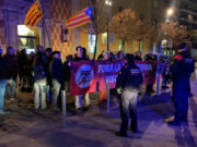 Protesta de la Coordinadora Antimonàrquica contra l’assistència d’Illa a un acte de la Fundació Princesa de Girona
