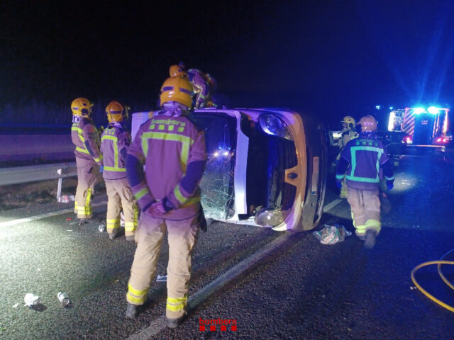 Imatge del accident a Biure (Bombers)