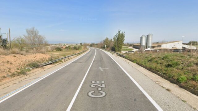 Imatge de la C-26 al pas de Borrassà