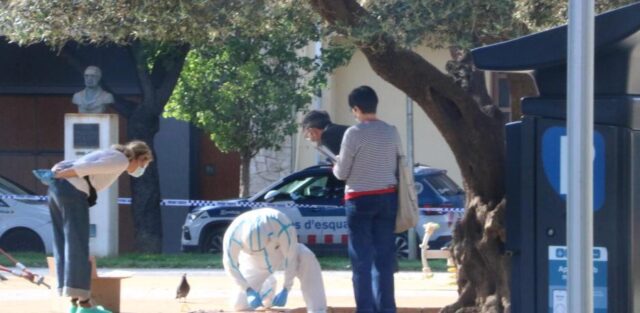 Els Mossos d'Esquadra a la plaça Josep Tarradellas, on van tenir lloc els fets. Redacció / ACN