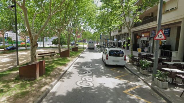 Imatge del carrer Nou, zona de la baralla (Figueres)