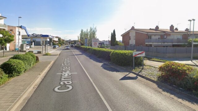Imatge de la carretera d'Olot, al límit entre Figueres i Vilafant